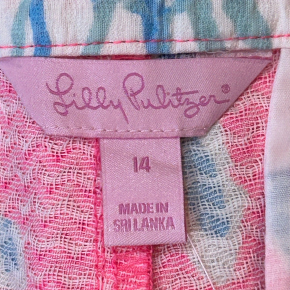 New Lilly Pulitzer Adie Shorts Swept By Tides Pink Floral Print Women's 14 NWT - Picture 6 of 9